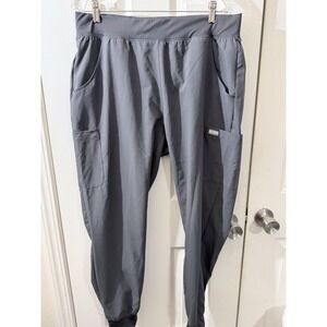 Maevn Unisex Size XL Gray Solid Jogger Polyester Scrub Pants Drawstring Cargo